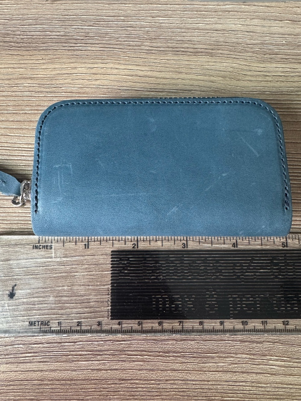 Slim Zip-Around Women's Wallet in Slate Blue